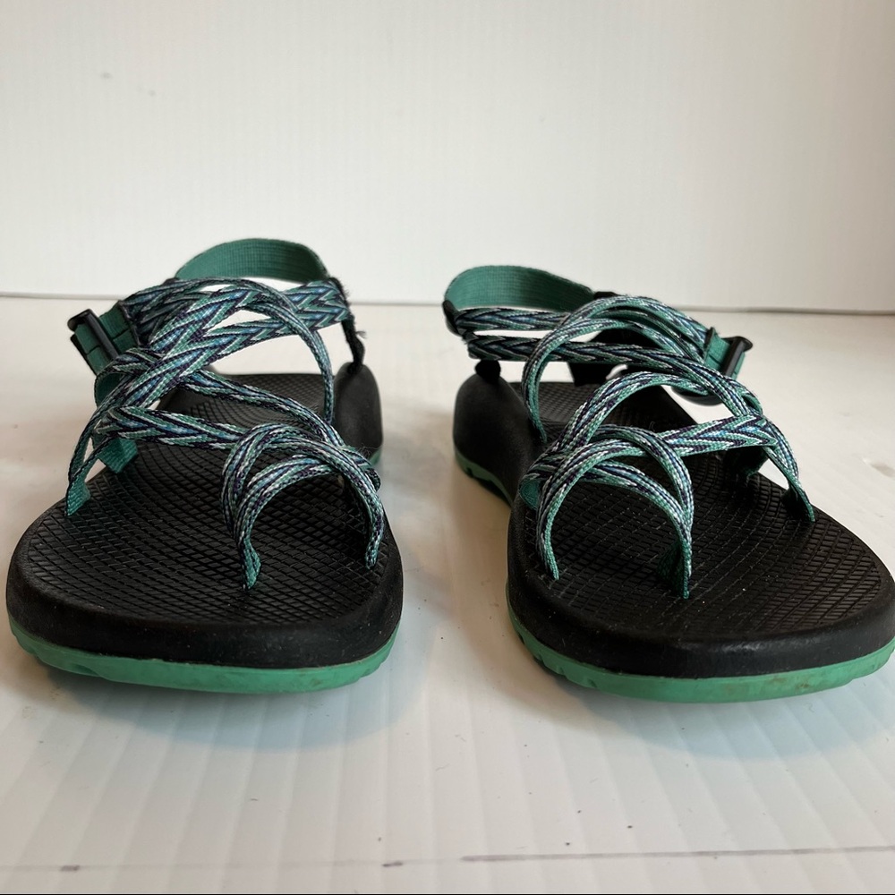 Chaco ZX/2 Classic Women’s Beach Walking Hiking Outdoor Sandals Black Teal Sz 10 - Picture 6 of 8